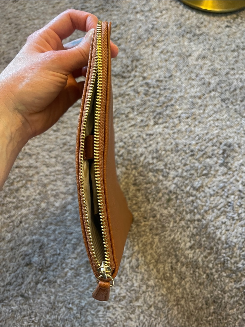 TCS World Travel Tan Leather Travel Pouch - Picture 4 of 7